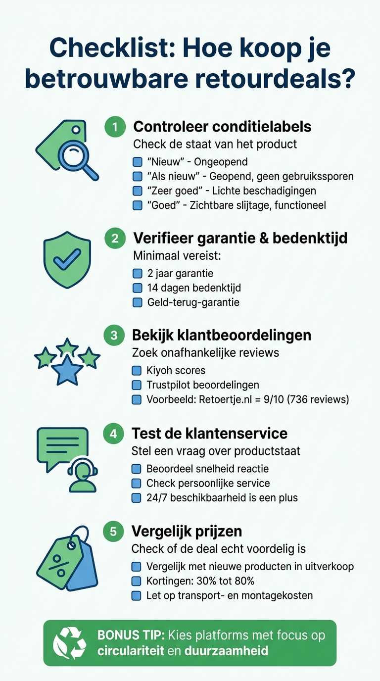 Checklist voor betrouwbare retourdeals: 5 stappen om slim te kopen