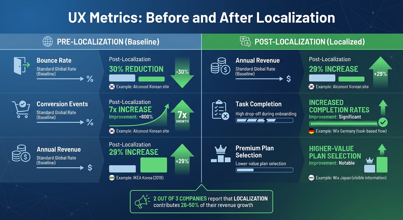 Impact of Localization on User Experience Metrics: Before and After Comparison