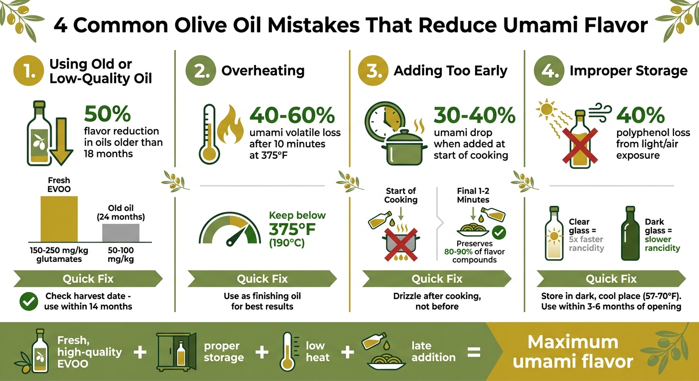 4 Common Olive Oil Mistakes That Reduce Umami Flavor