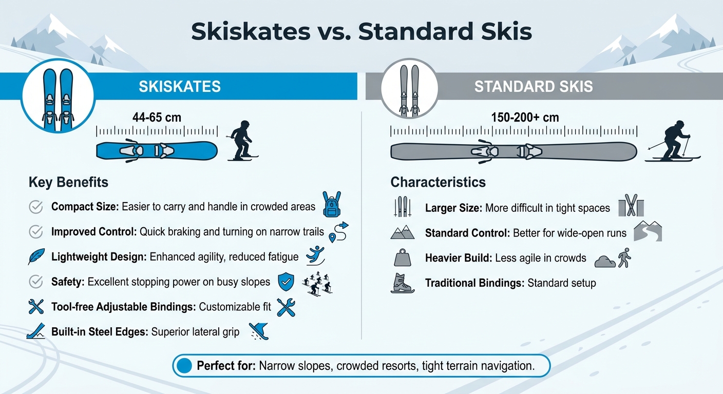 Skiskates vs Standard Skis: Size and Benefits Comparison