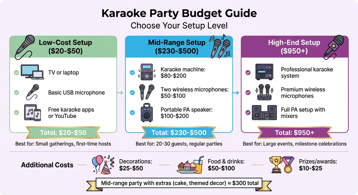 Kids Karaoke Party Budget Breakdown: Equipment Costs by Setup Level