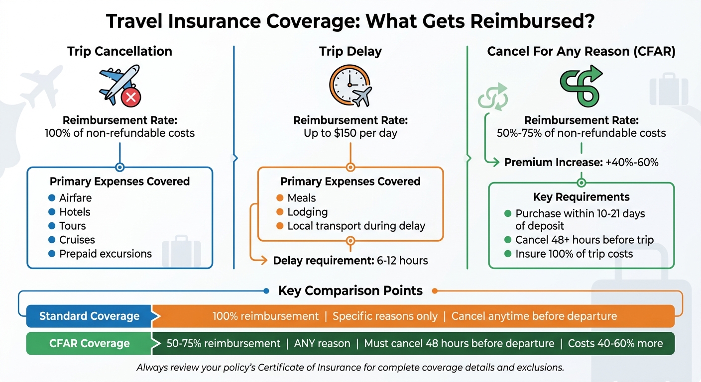 Travel Insurance Coverage Types and Reimbursement Rates Comparison