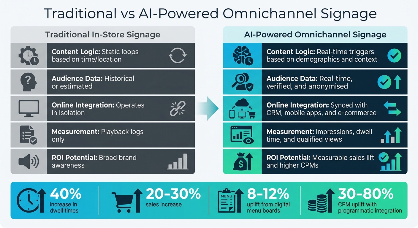 Traditional vs AI-Powered Omnichannel Digital Signage Comparison