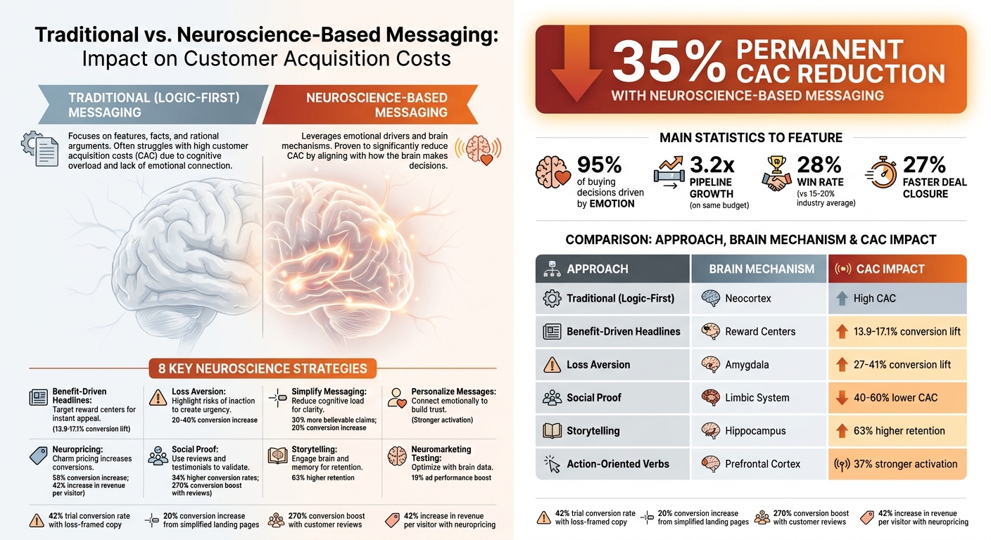 Traditional vs Neuroscience-Based Messaging: CAC Reduction Comparison