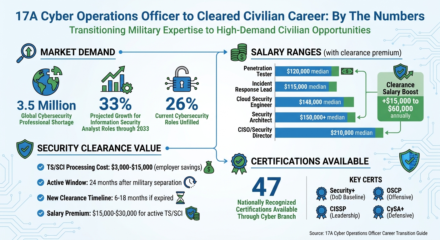 17A Cyber Officer to Civilian Transition: Key Stats and Salary Ranges