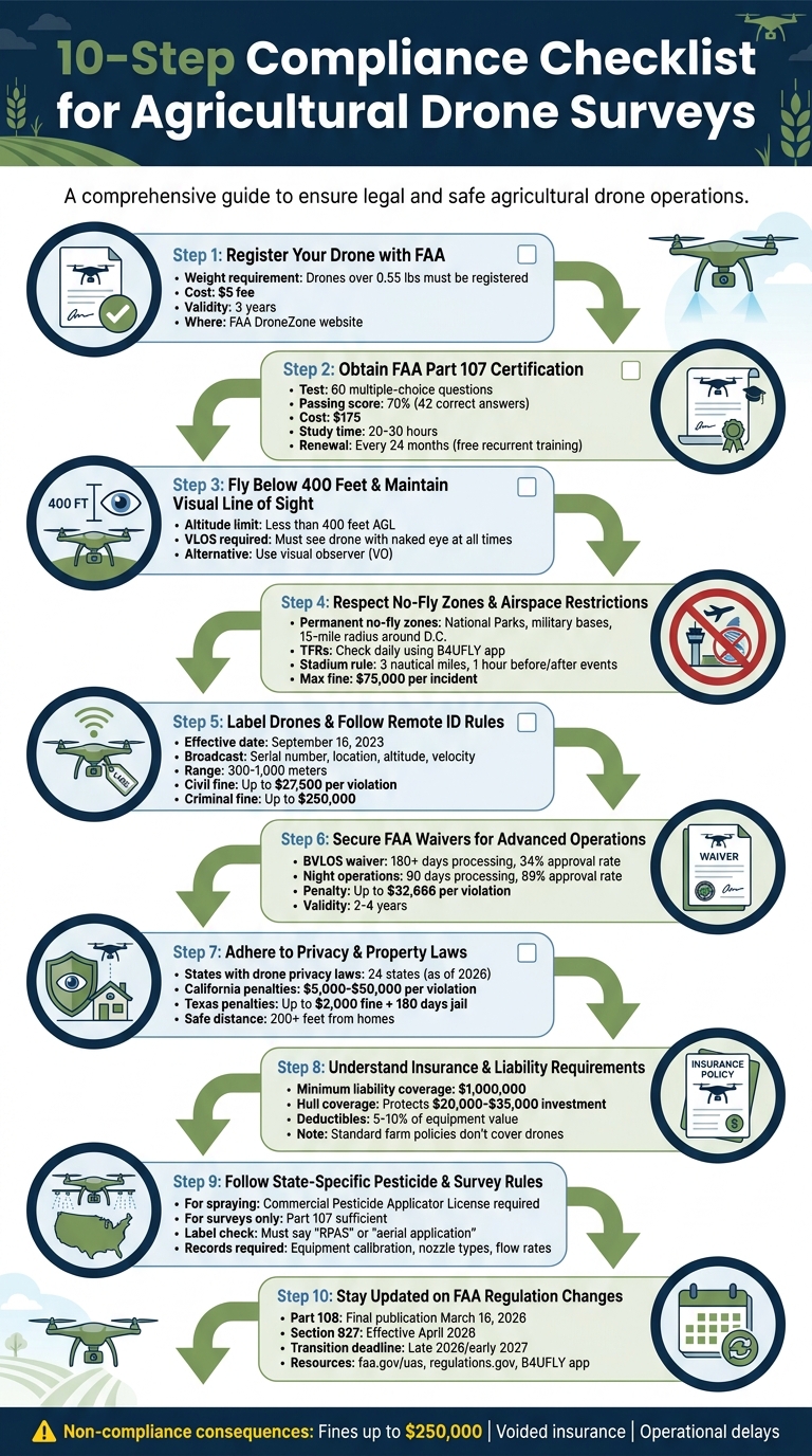 10-Step Compliance Guide for Agricultural Drone Surveys