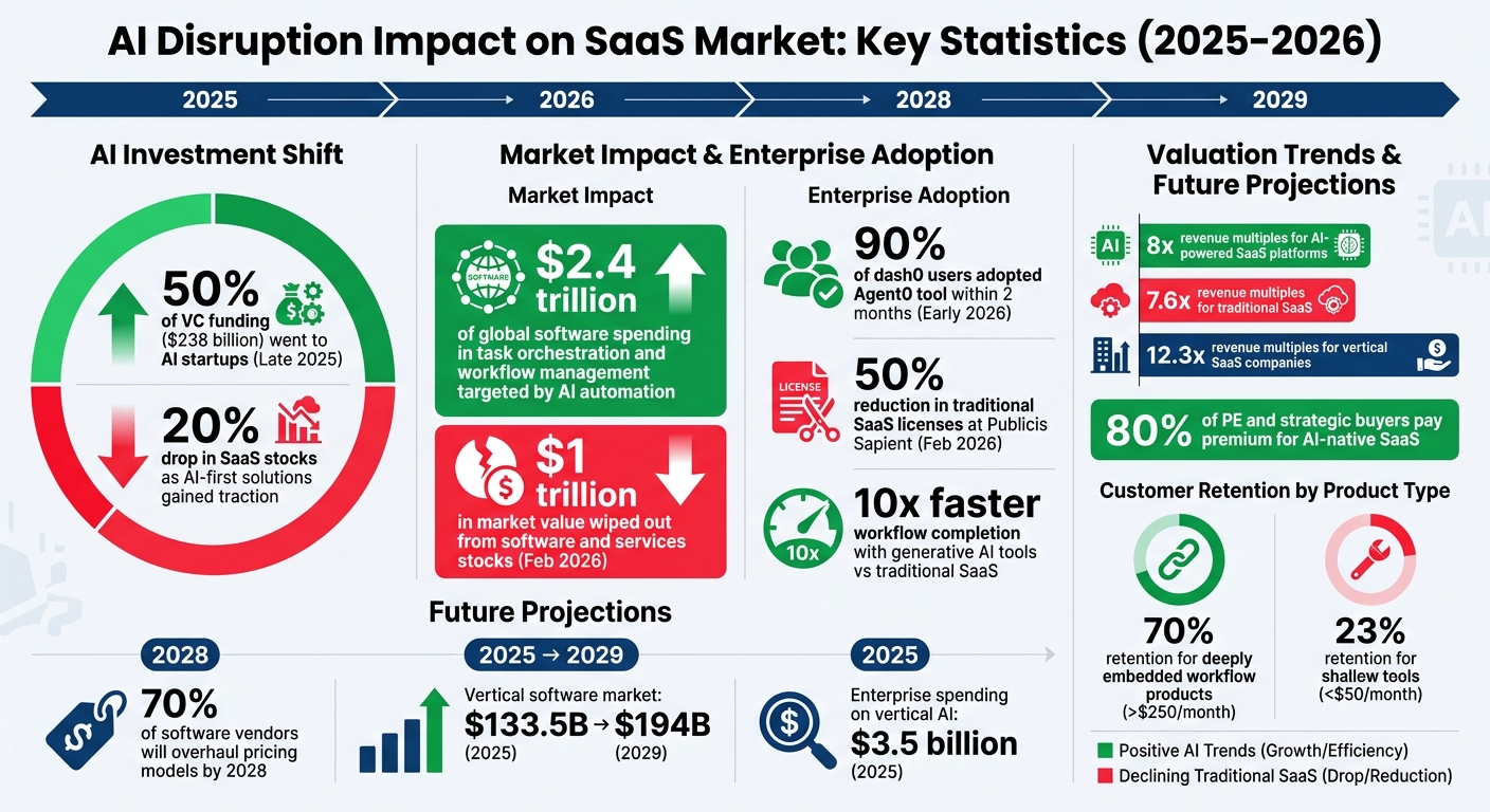 AI Disruption Impact on SaaS Market 2025-2026: Key Statistics