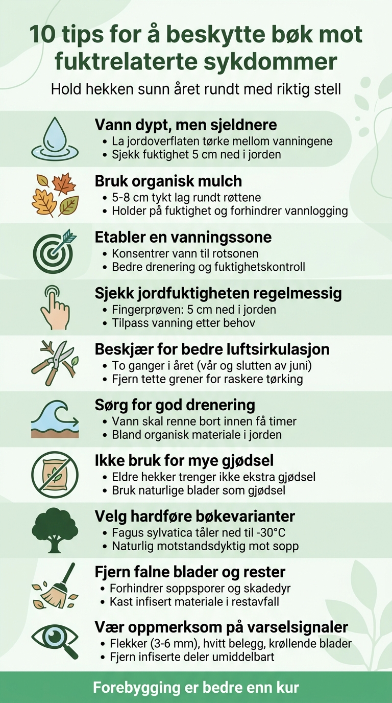 10 tips for å beskytte bøkhekk mot fuktrelaterte sykdommer