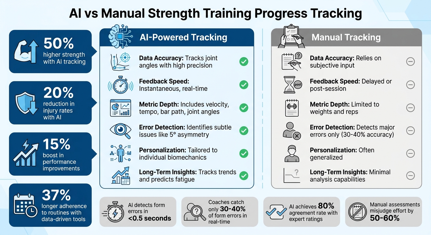 AI vs Manual Strength Training Progress Tracking Comparison