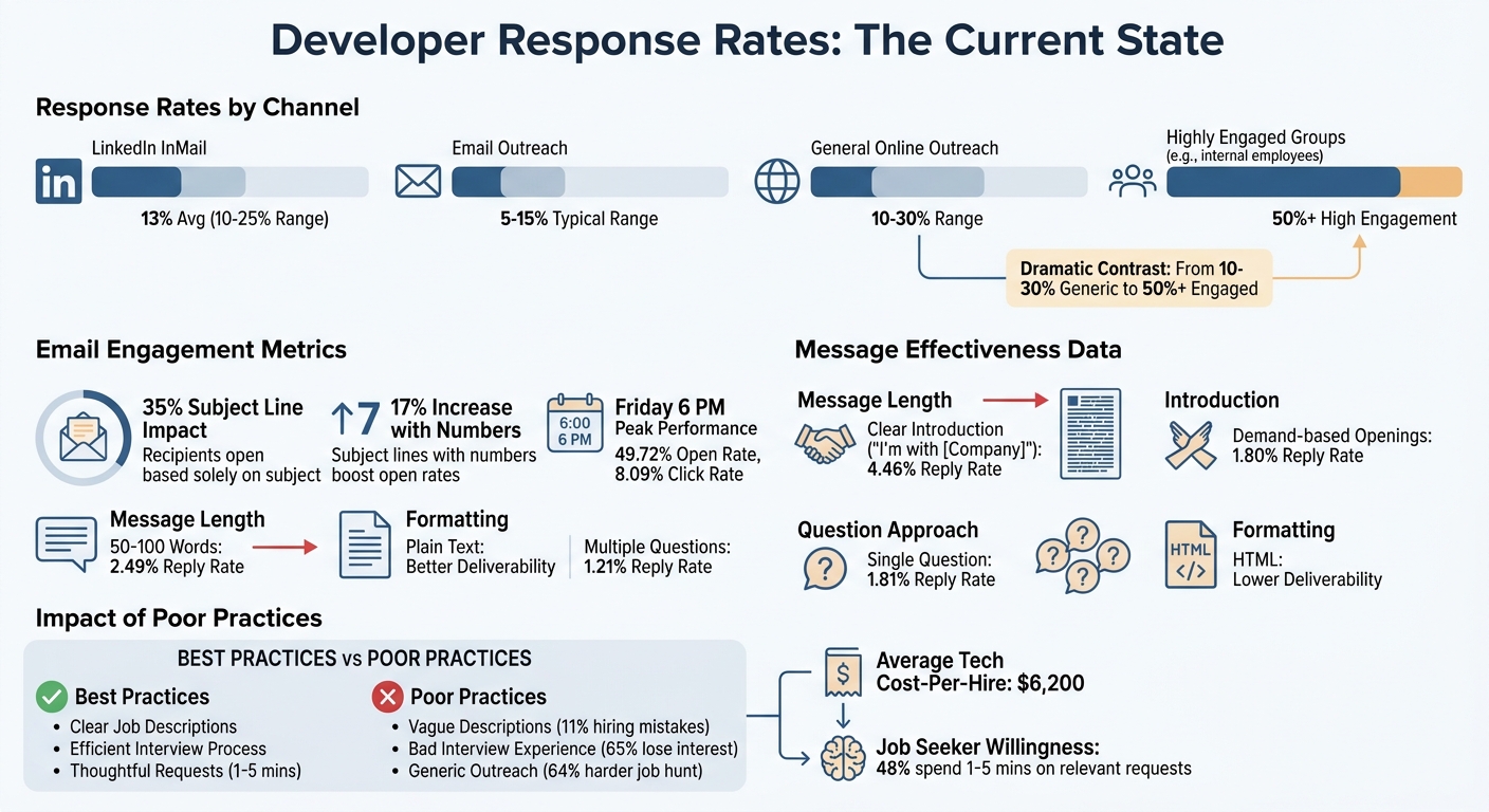 Developer Recruiter Message Response Rates and Effectiveness Statistics