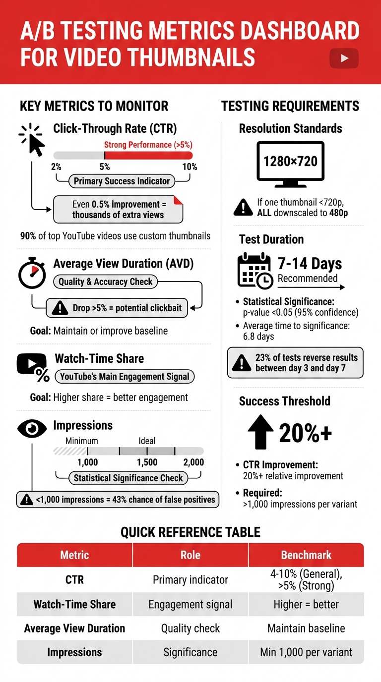 A/B Testing Metrics and Benchmarks for Video Thumbnails