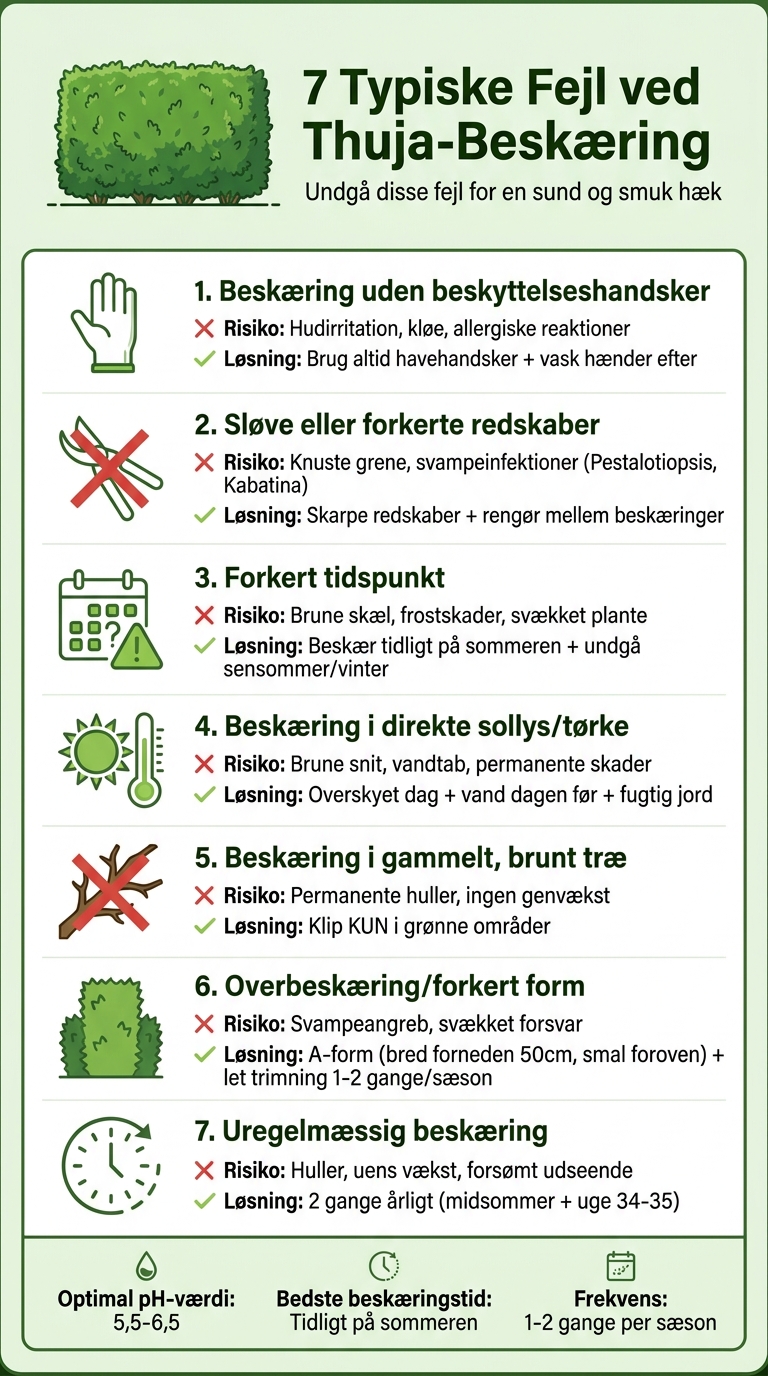 7 typiske fejl ved thuja-beskæring og hvordan du undgår dem