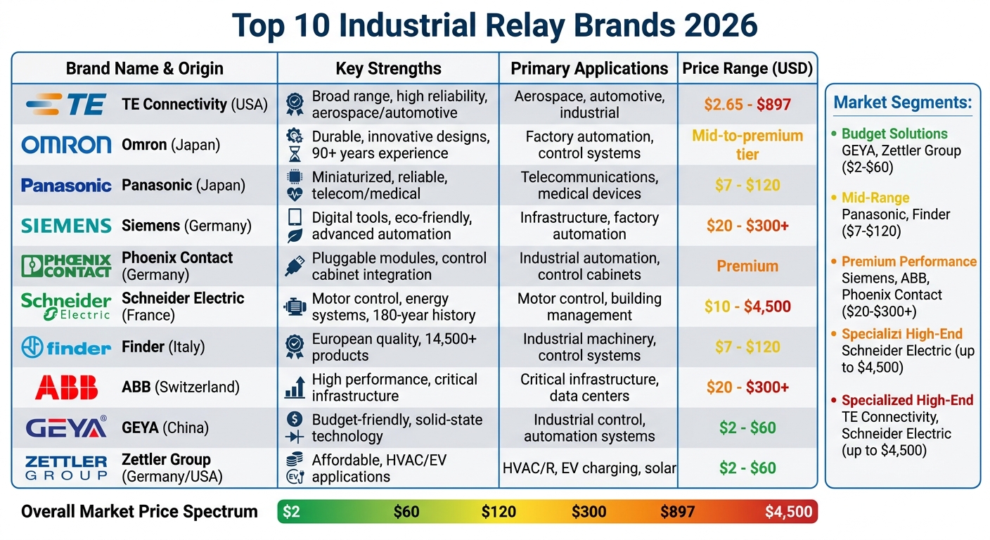 Top 10 Industrial Relay Brands 2026: Features and Pricing Comparison