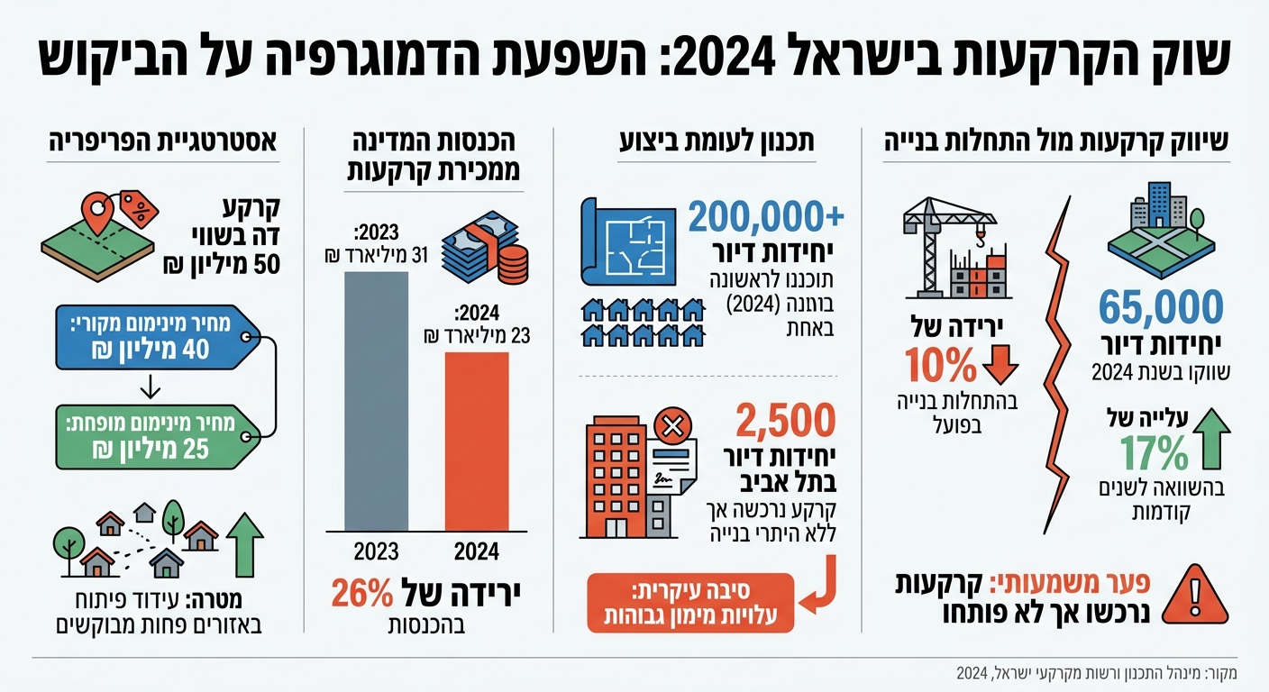 שוק הקרקעות בישראל 2024: נתונים דמוגרפיים וביקוש לדיור