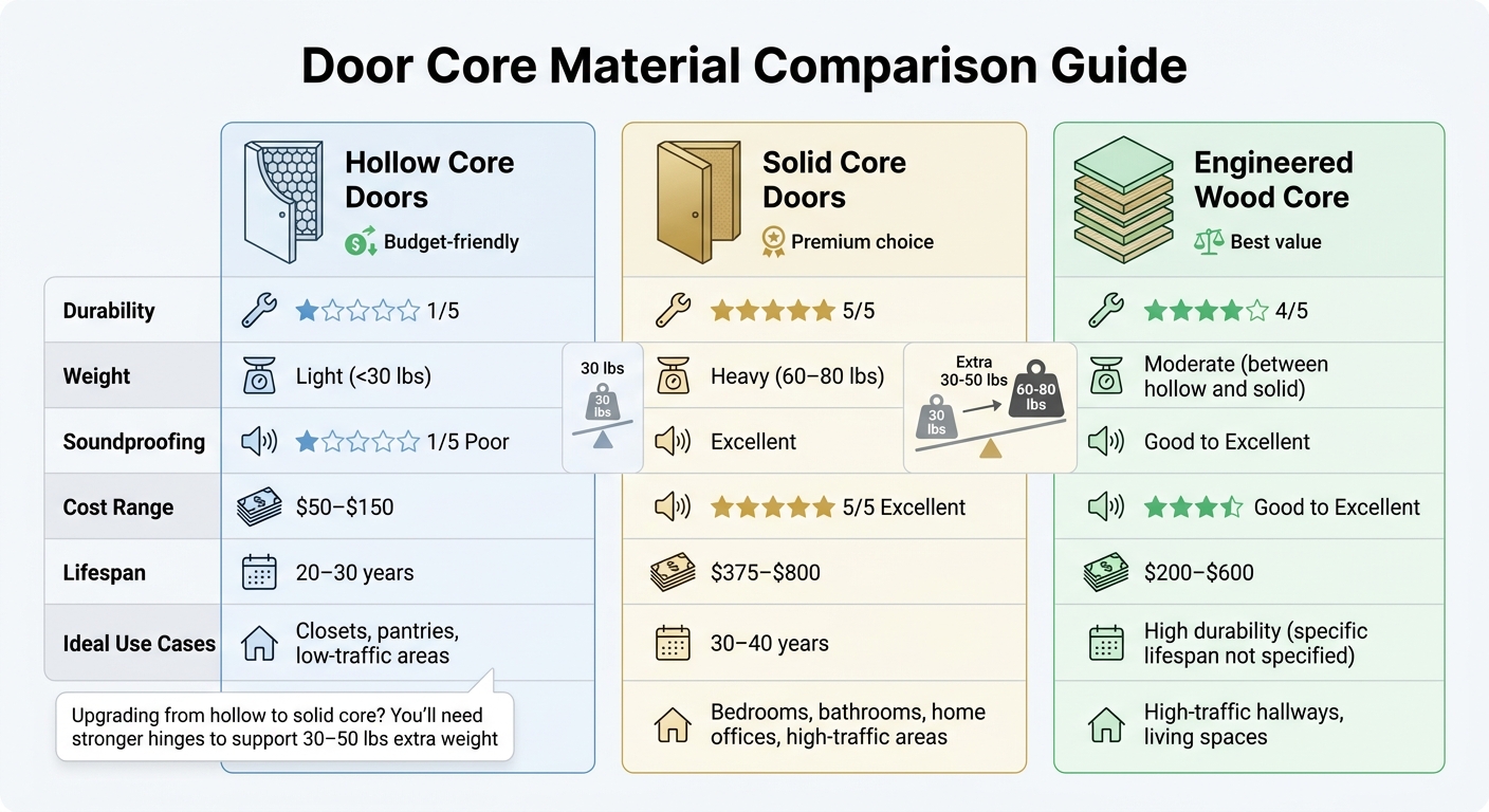 Door Core Materials Comparison: Durability, Weight, Cost and Best Uses