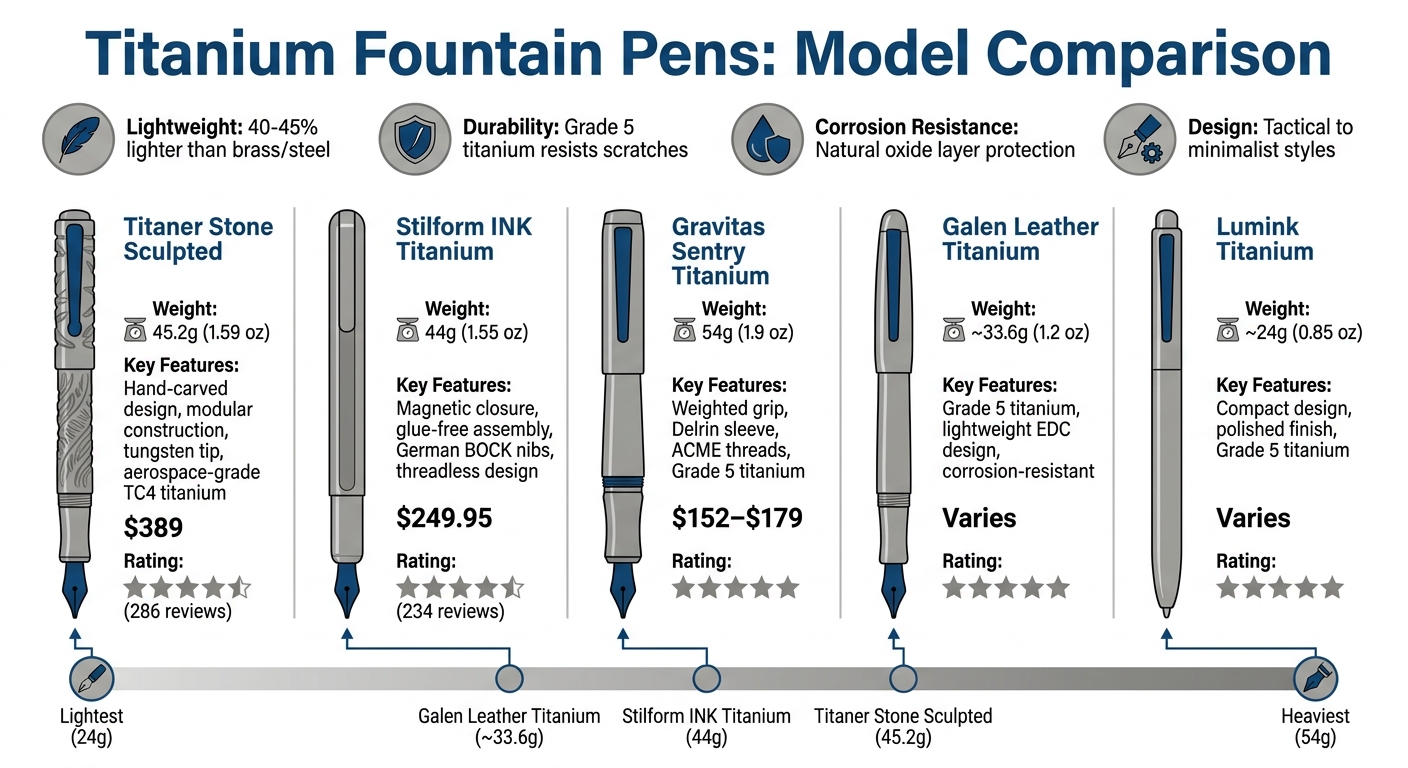 Titanium Fountain Pen Models Comparison: Weight, Features and Price