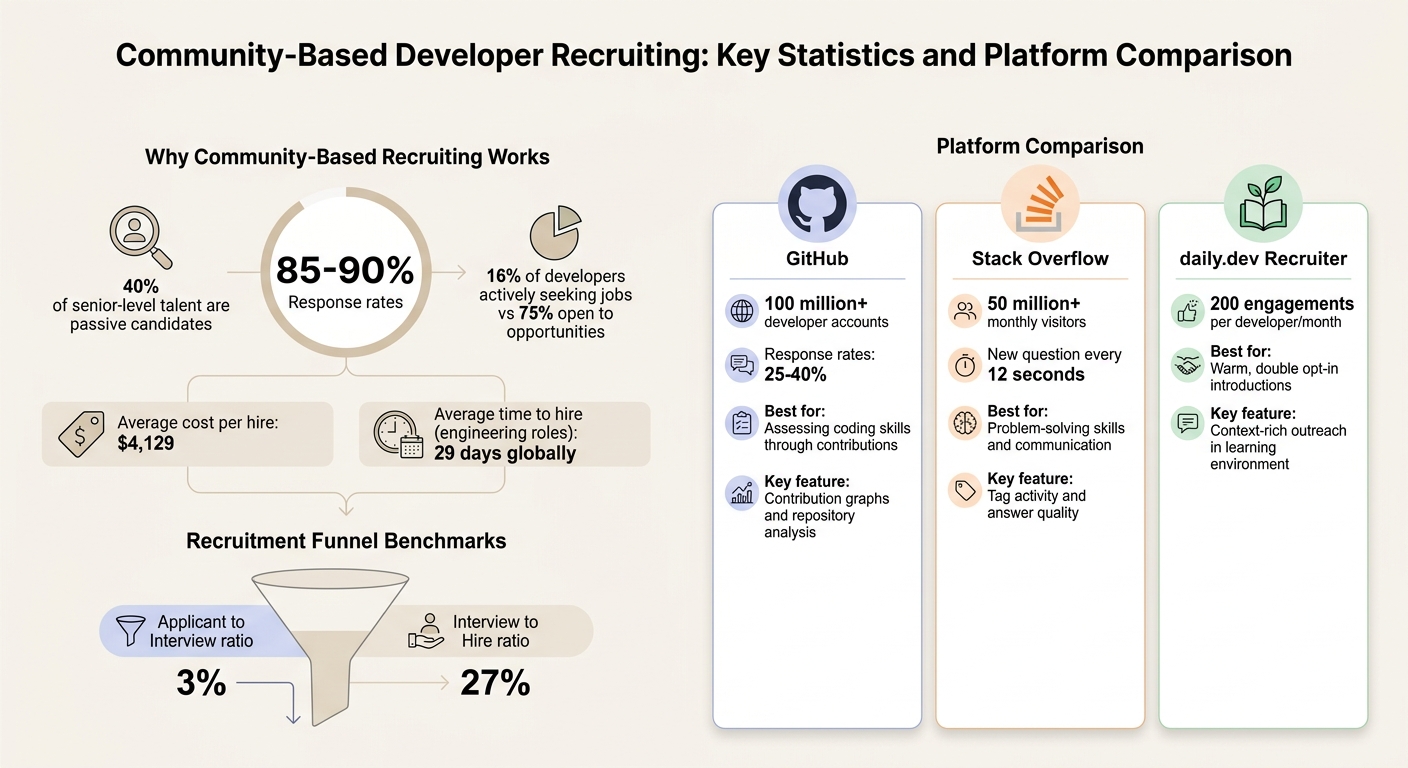 Community-Based Developer Recruiting: Key Statistics and Platform Comparison