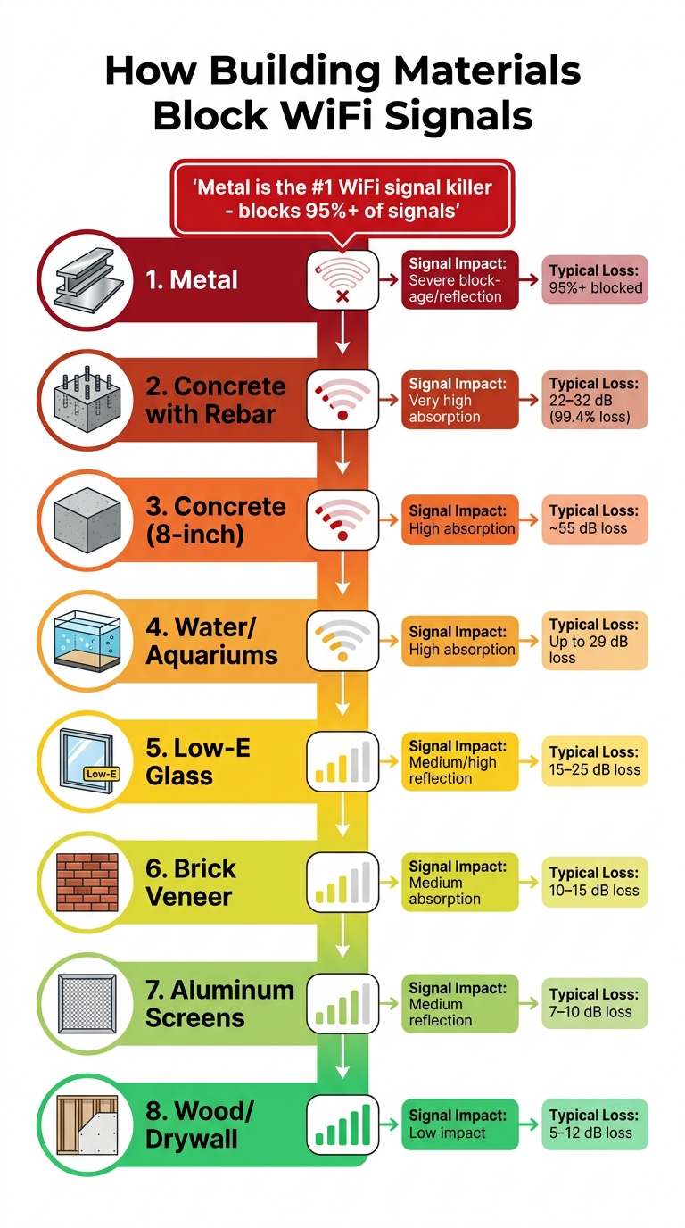 WiFi Signal Loss by Building Material - Complete Comparison Guide