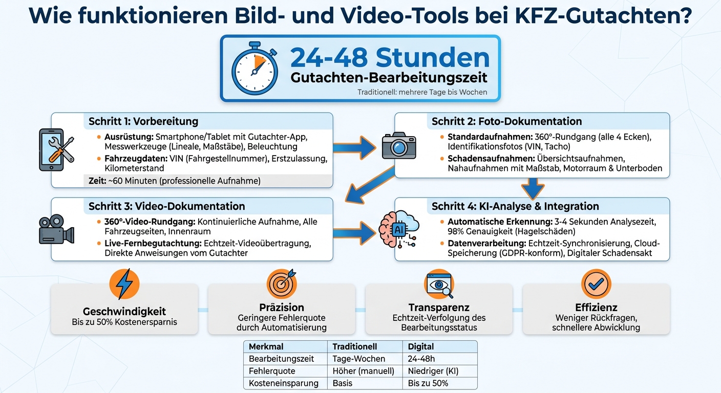 Der digitale KFZ-Begutachtungsprozess: Von der Vorbereitung bis zur KI-Analyse