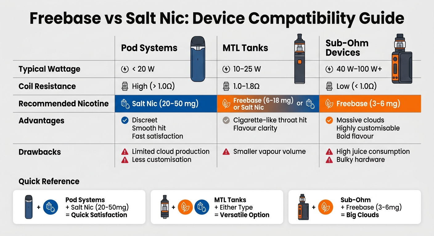 Freebase Vs Salt Nic: Device Compatibility Guide 2 Freebase vs salt nicotine device compatibility comparison chart