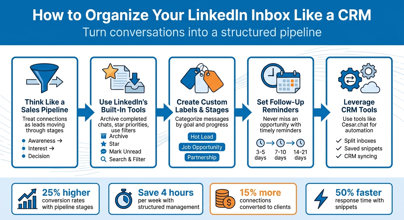 5-Step System to Organize LinkedIn Inbox Like a CRM