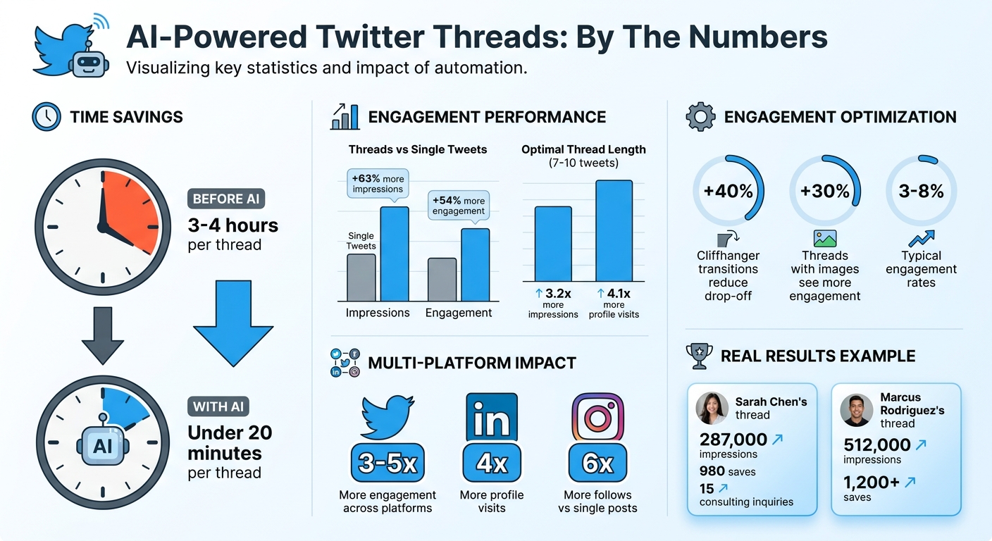 AI Twitter Thread Performance Statistics and Time Savings