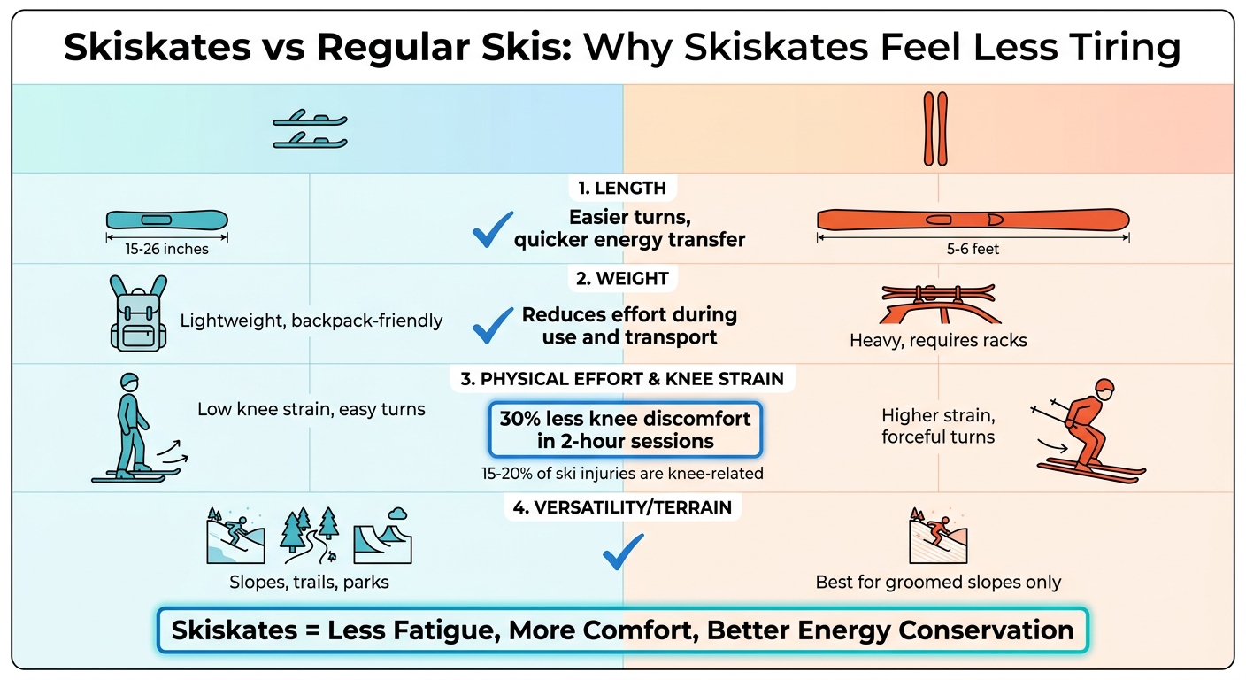 Skiskates vs Regular Skis: Physical Effort and Design Comparison