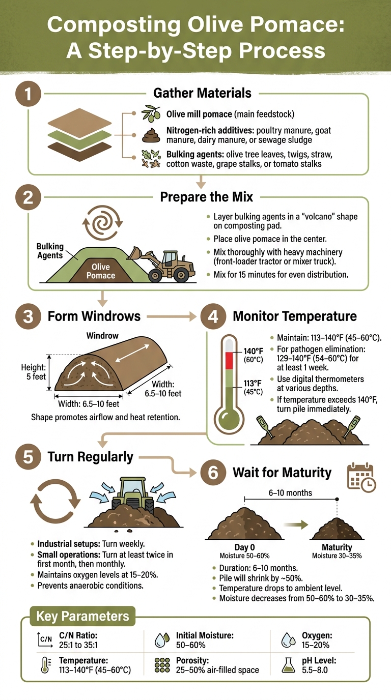Step-by-Step Guide to Composting Olive Pomace for Soil Amendment