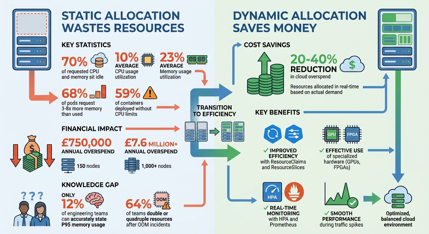 Kubernetes Resource Waste Statistics and Cost Savings with Dynamic Resource Allocation