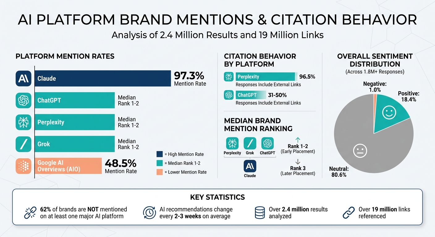 AI Platform Brand Mention Statistics and Citation Behavior Comparison