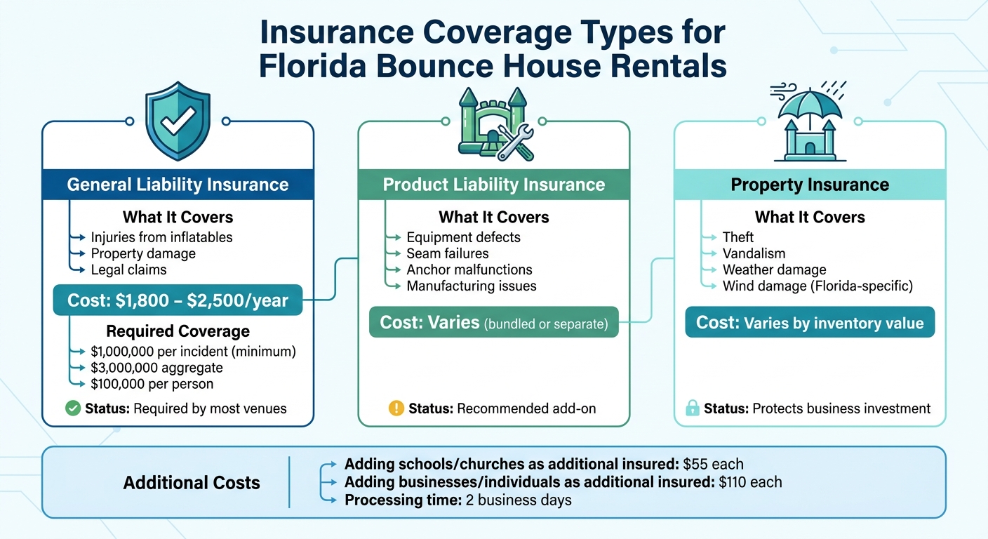 Florida Bounce House Insurance Coverage Types and Costs Comparison