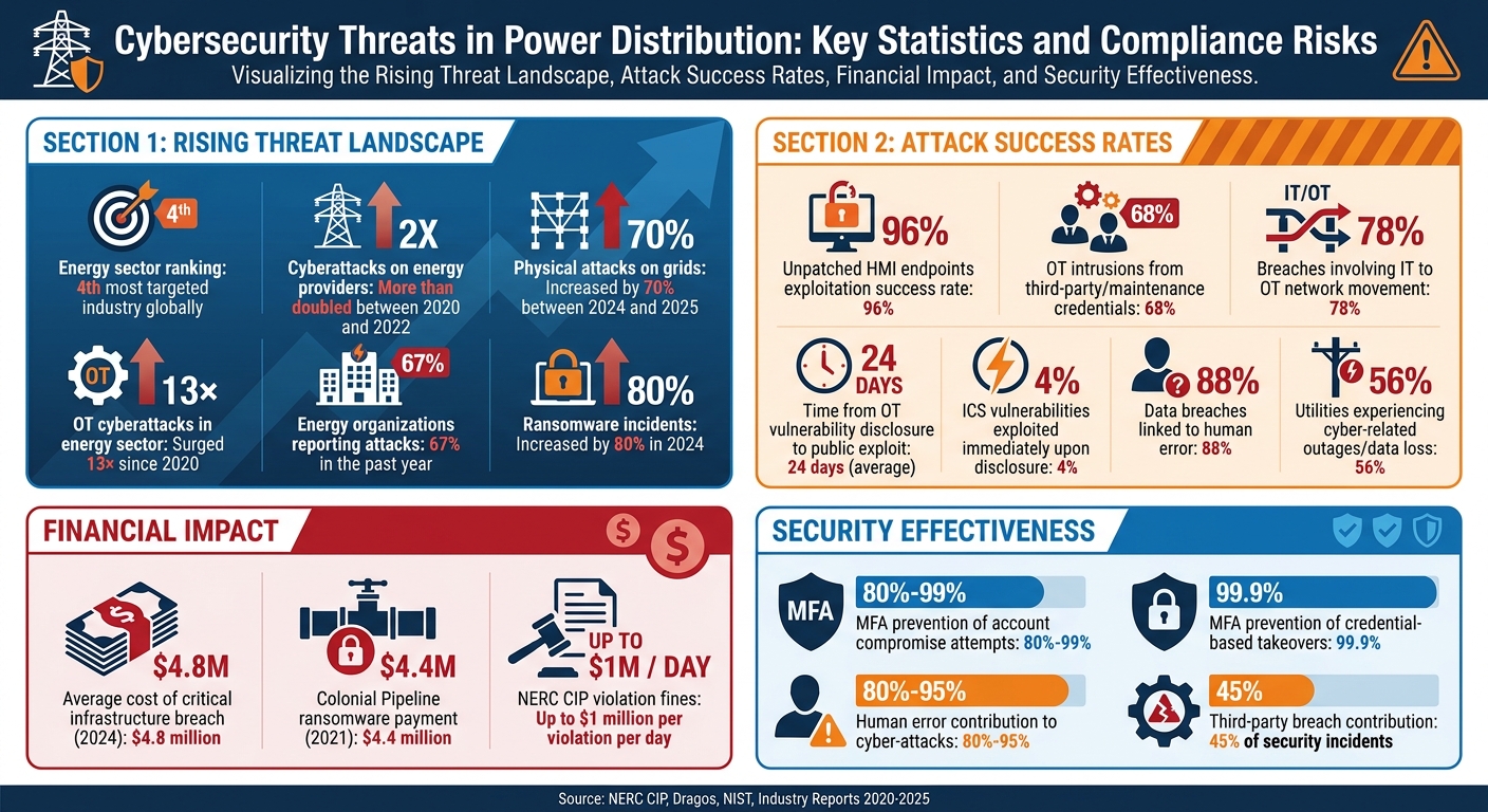 Cybersecurity Threats in Power Distribution: Key Statistics and Compliance Risks