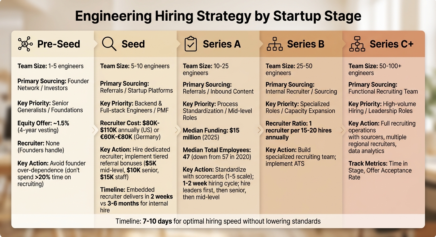 Startup Engineering Hiring Strategy by Funding Stage