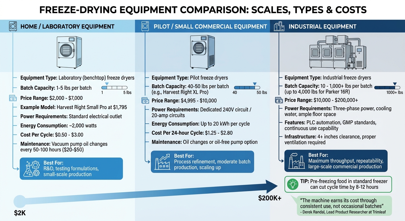 Home vs Commercial vs Industrial Freeze-Drying Equipment Comparison