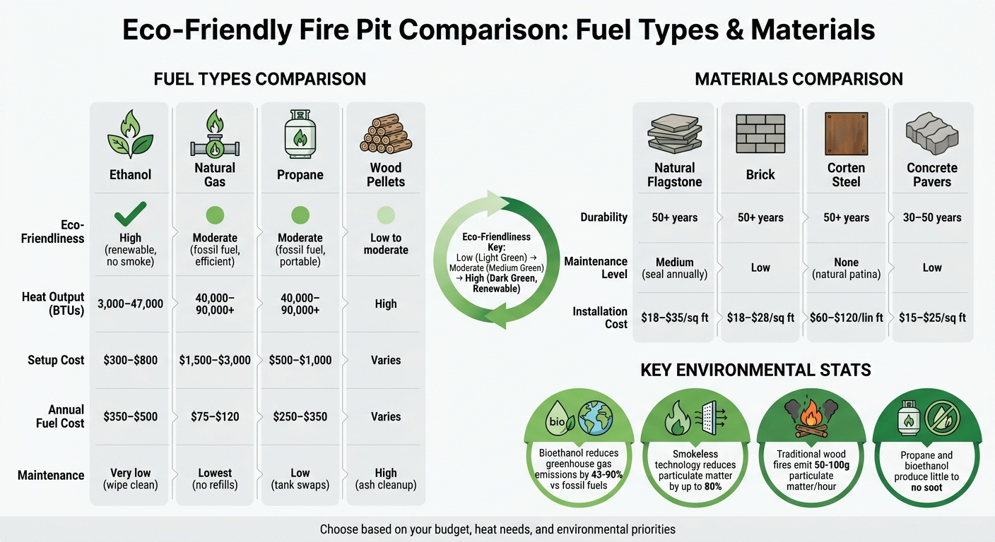 Eco-Friendly Fire Pit Comparison: Fuel Types and Materials Guide