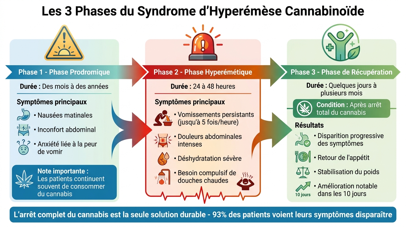 Les 3 phases du syndrome d'hyperémèse cannabinoïde (CHS)