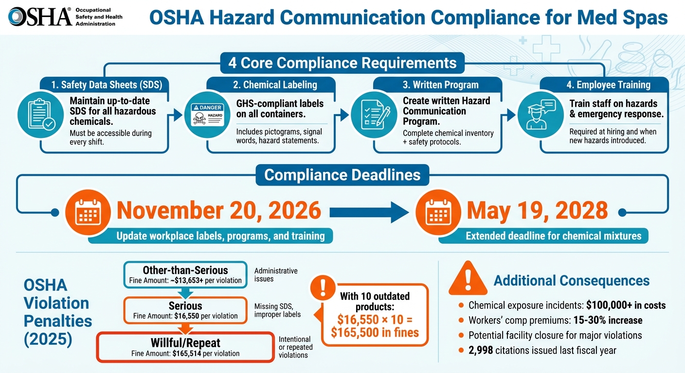 OSHA Hazard Communication Compliance Requirements and Penalties for Med Spas