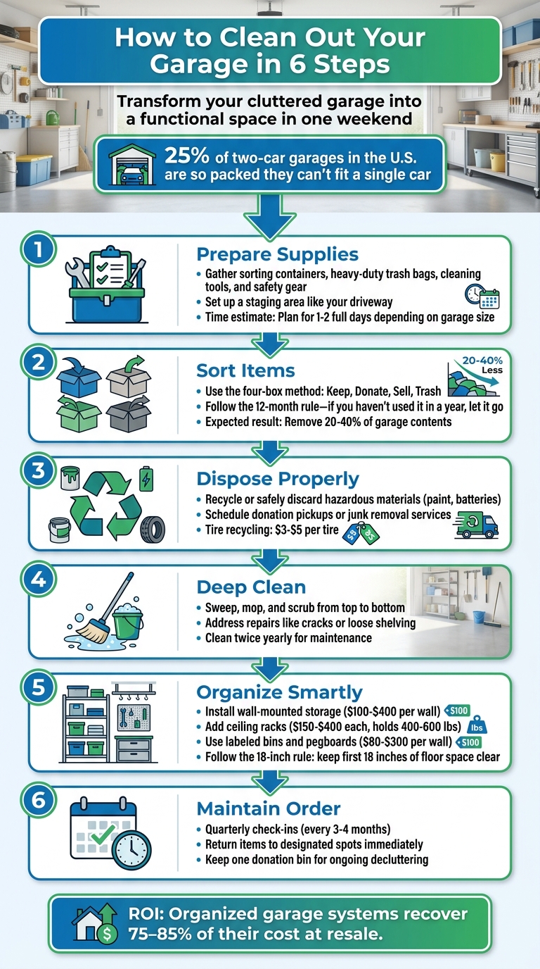 6-Step Garage Cleanout Process: From Cluttered to Organized