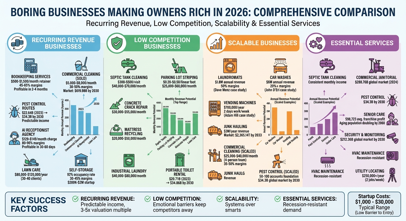 25 Boring Businesses Revenue Potential and Profit Margins Comparison 2026