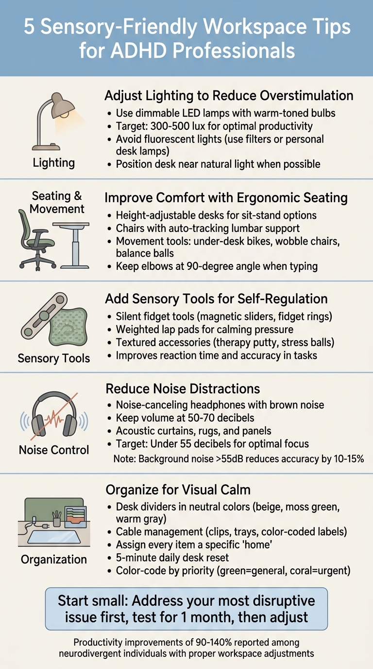 5 Sensory-Friendly Workspace Tips for ADHD Professionals