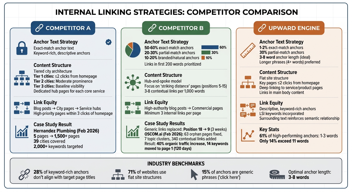 Internal Linking Strategies Comparison: 3 Competitor Approaches