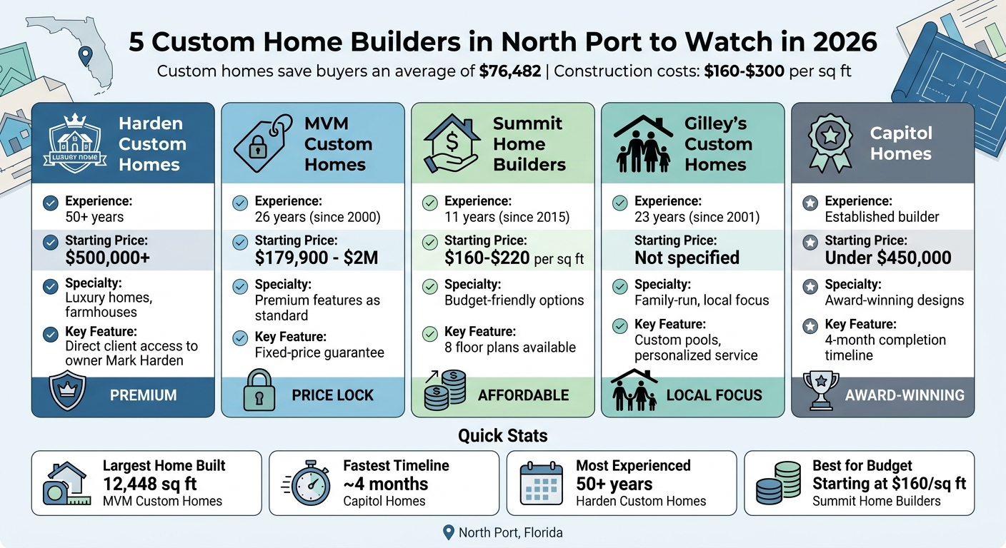 North Port Custom Home Builders Comparison: Pricing, Experience & Features 2026