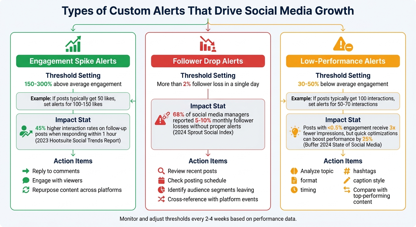 Social Media Alert Types and Performance Thresholds Guide