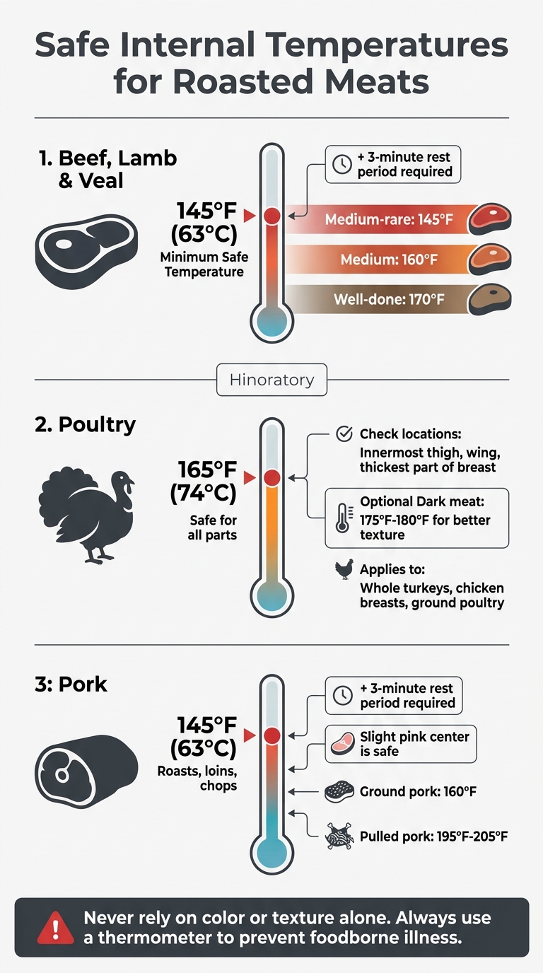 Safe Internal Cooking Temperatures for Roasted Meats Guide