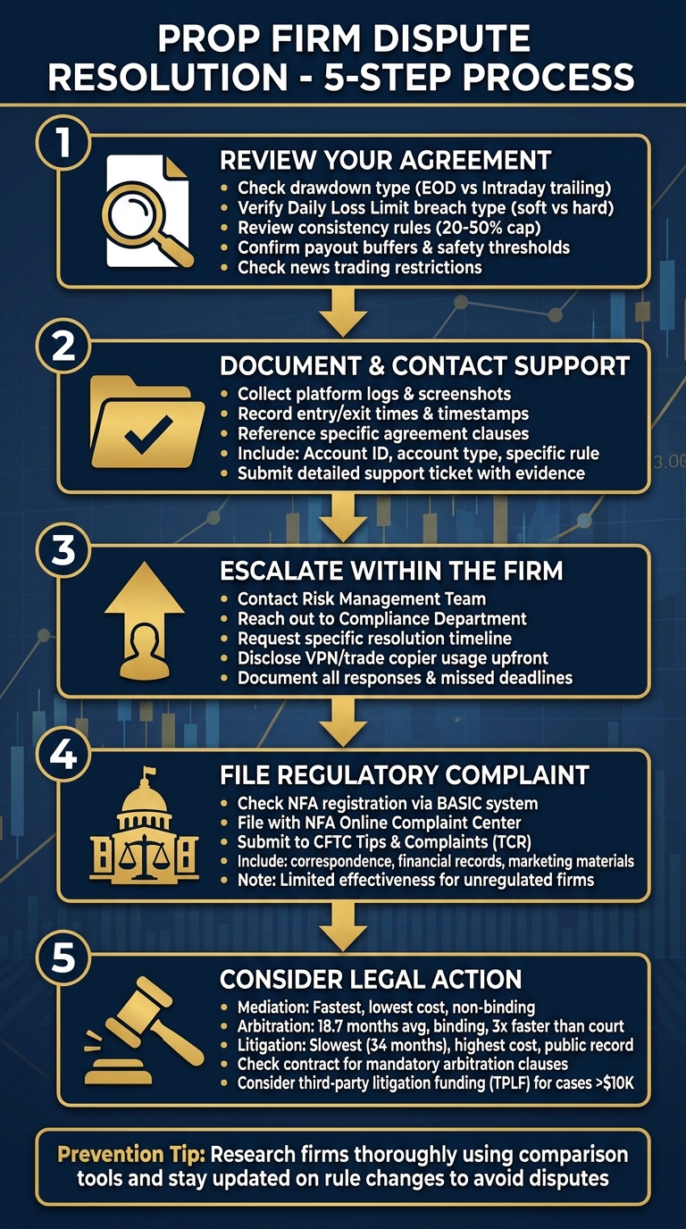 5-Step Prop Firm Dispute Resolution Process