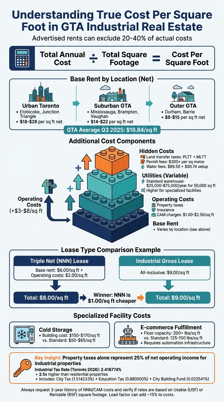 True Cost Per Square Foot Breakdown for GTA Industrial Real Estate