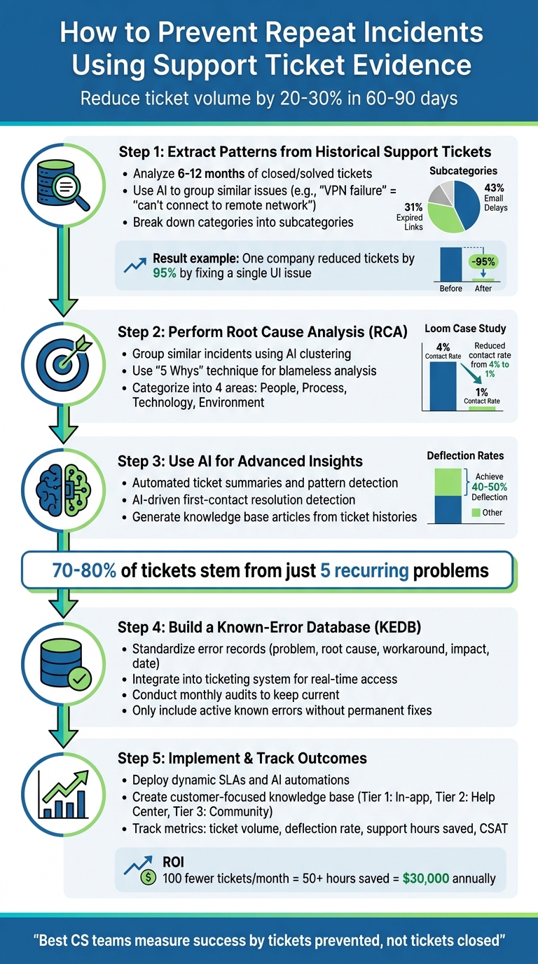 5-Step Process to Prevent Repeat Support Incidents Using Ticket Data