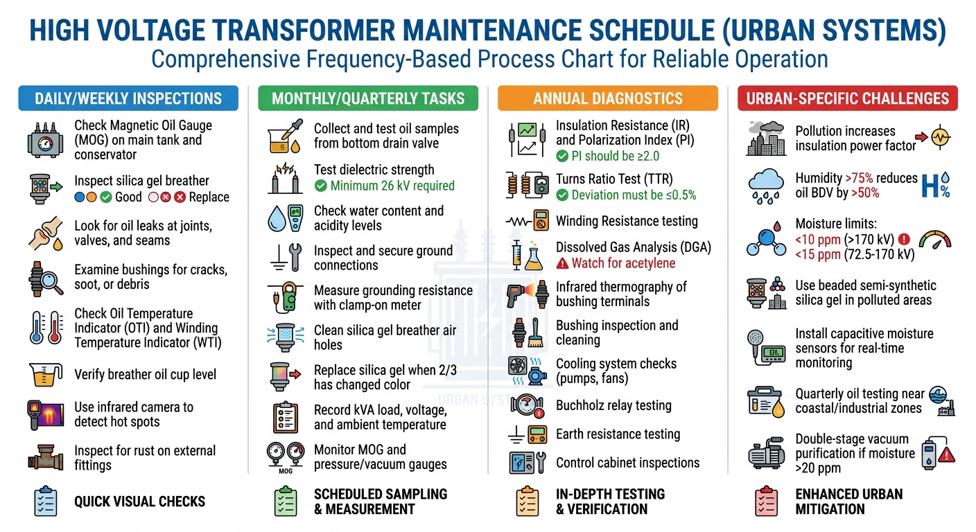High Voltage Transformer Maintenance Schedule and Checklist