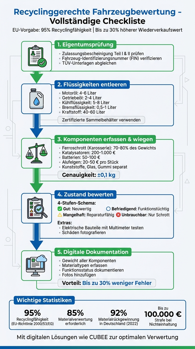 5-Schritte-Checkliste für recyclinggerechte Fahrzeugbewertung