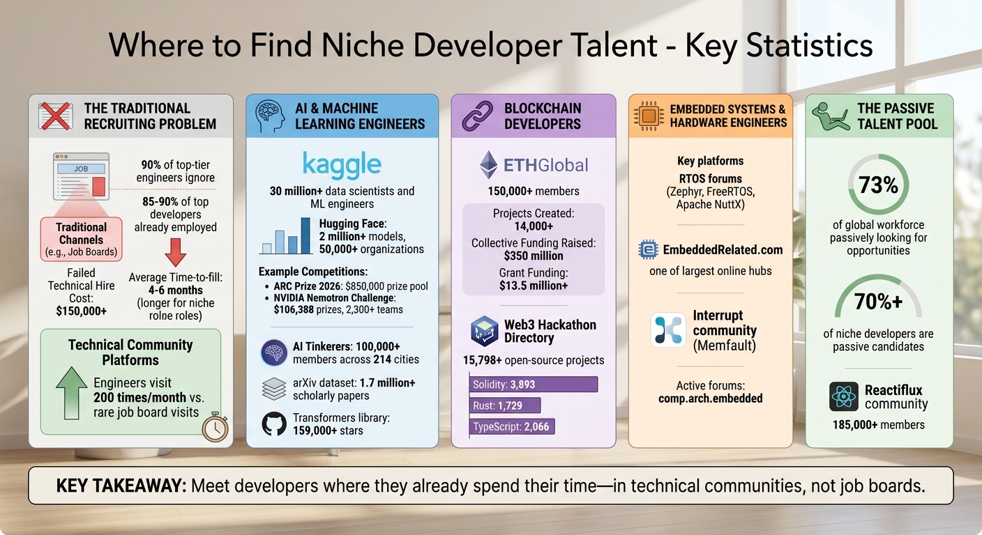 Where Niche Developers Spend Their Time: Platform Usage Statistics